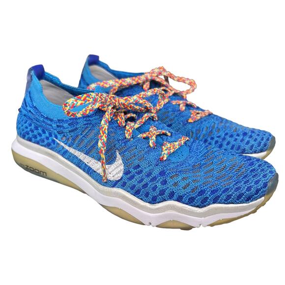 Nike Womens Air Zoom Fearless Fyknit 2 902166-401 Blue Running Shoes 6.5 - Picture 1 of 9